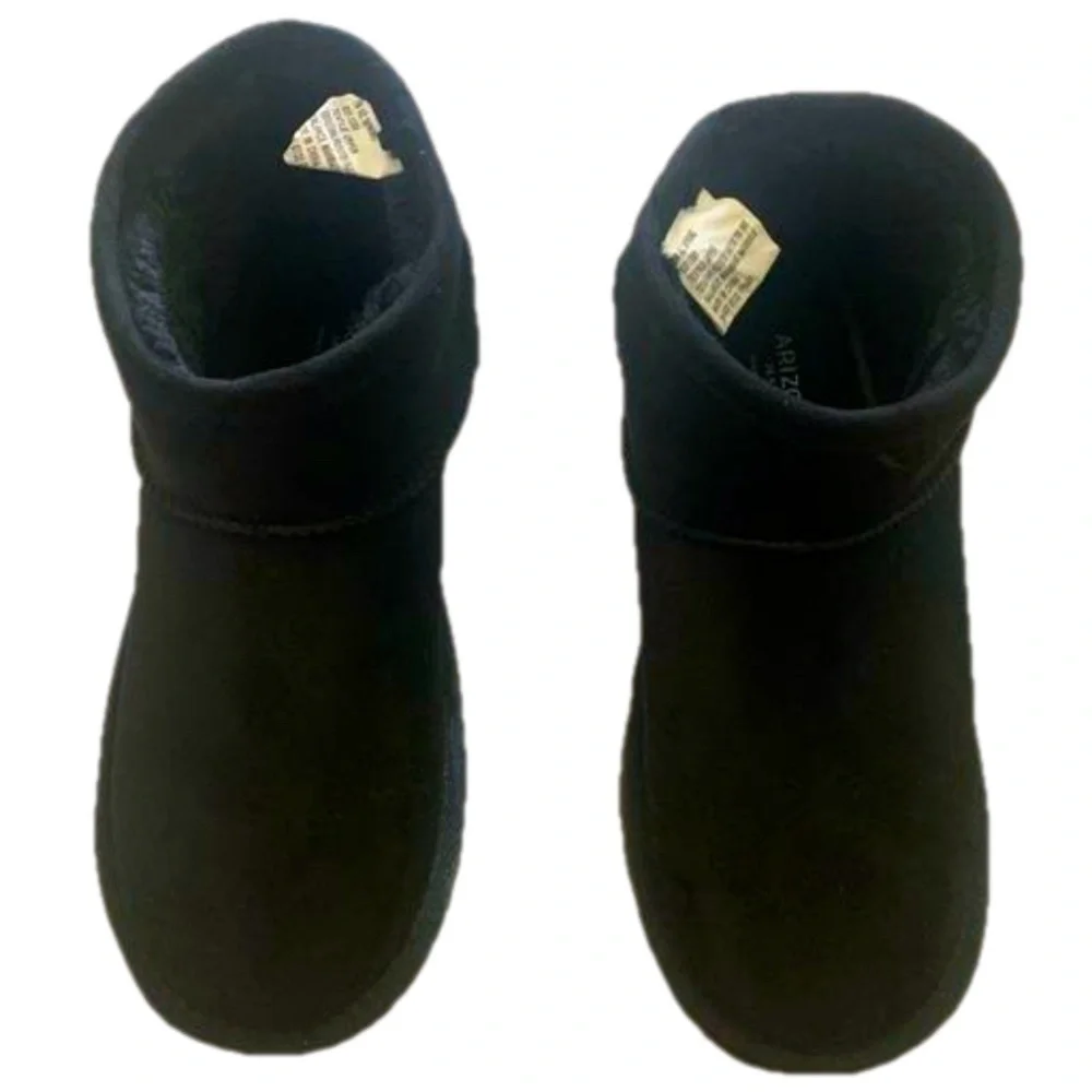 Arizona Jean Company Black Suede Ankle Snow Ugg Booties